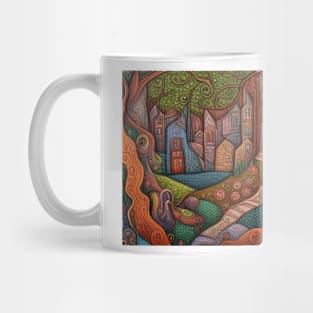 Fairytale Folk Art Forest Houses Mug